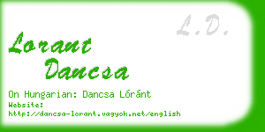 lorant dancsa business card