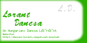 lorant dancsa business card